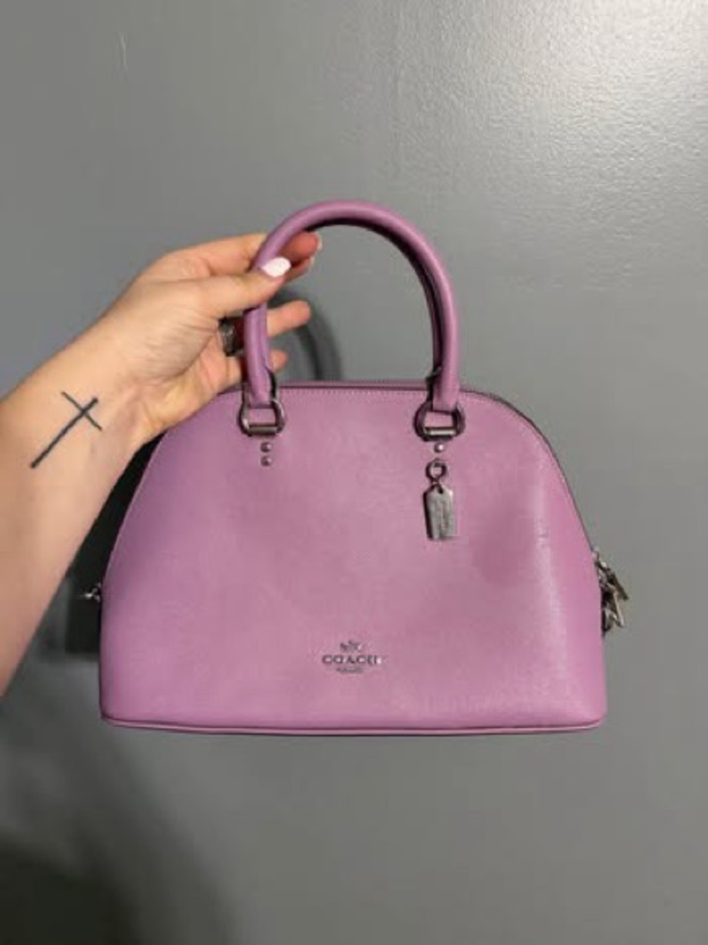 Coach Purple Dome Satchel Handbag